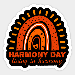 Harmony Day 21st Of March, Living In Harmony Sticker